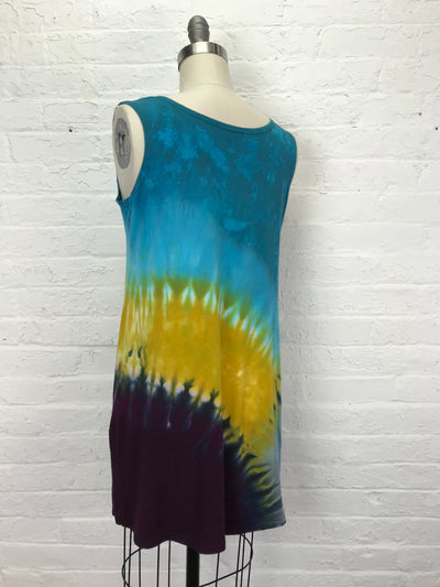 Eileen Mini Tank Tunic in Sunrise Over Colorful Clouds - Small