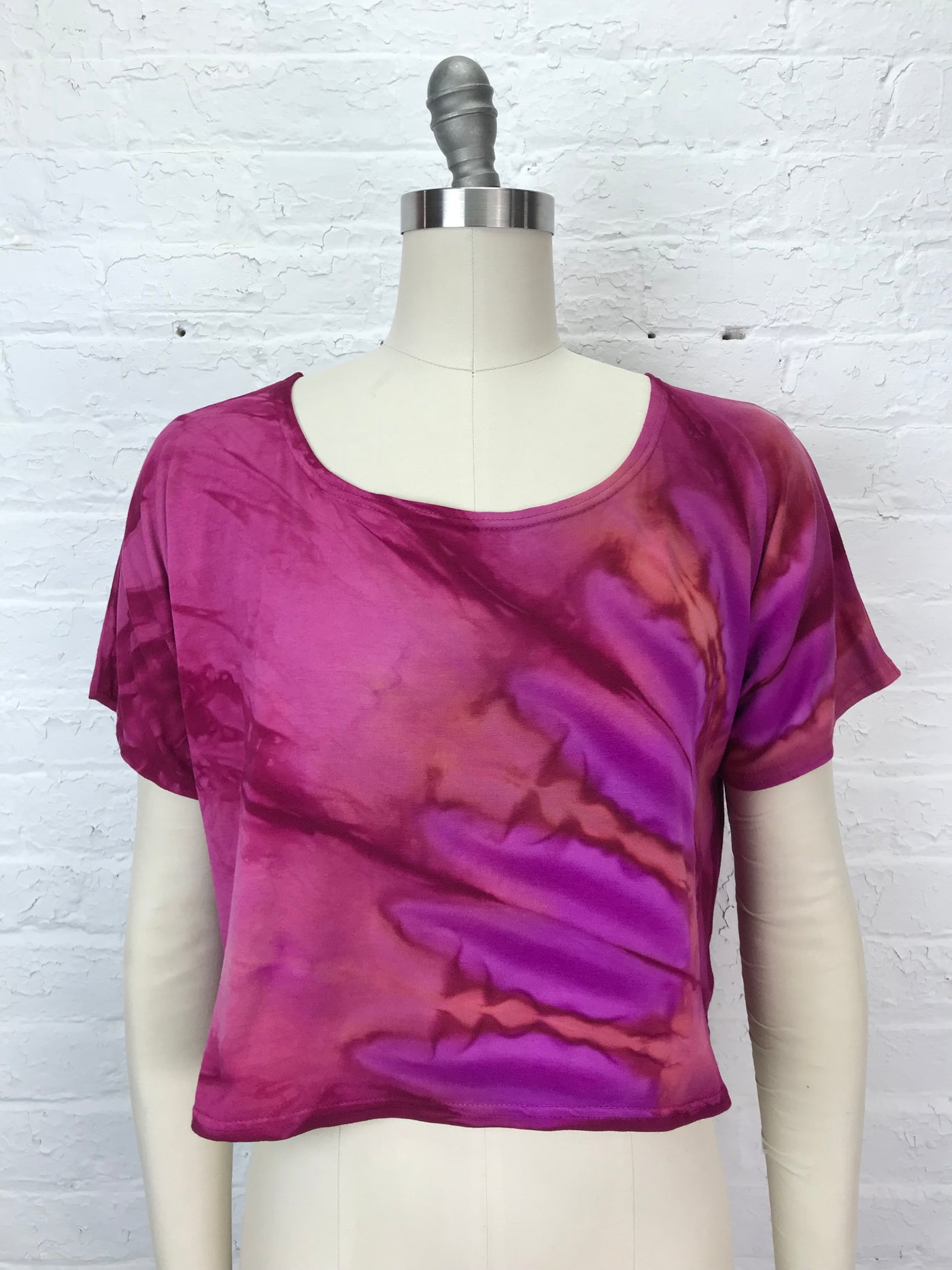 Astrid Crop Top in Wine and Petals - One Size