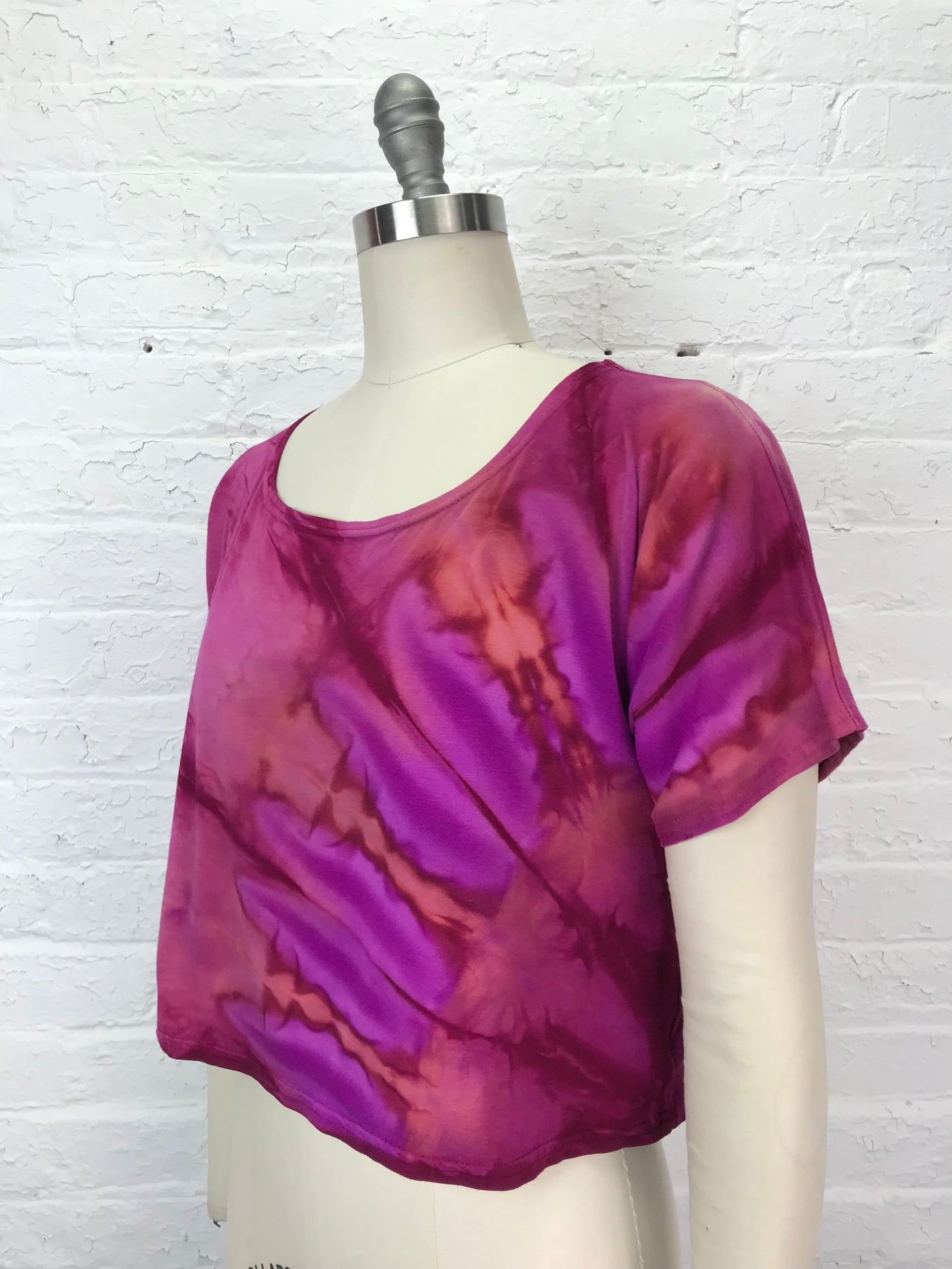 Astrid Crop Top in Wine and Petals - One Size