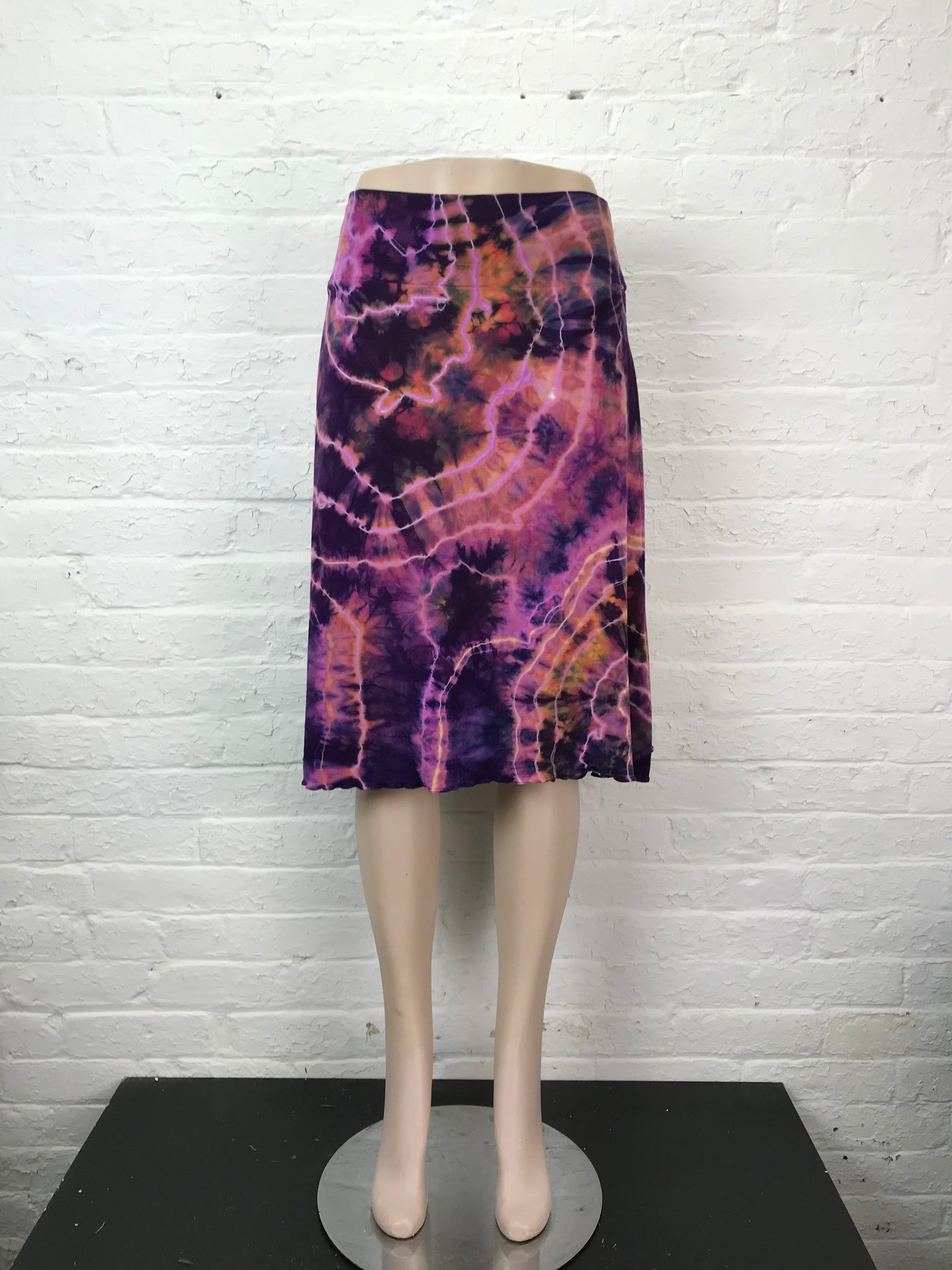 Knee Length Skirt in Coper Amethyst Geode - Large