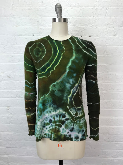Jane Long Sleeve Top in Moss Geode - Small