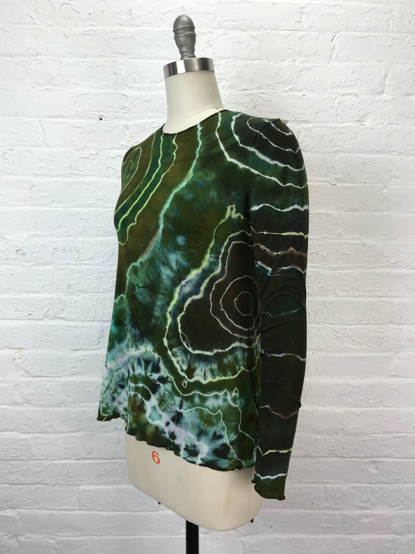 Jane Long Sleeve Top in Moss Geode - Small