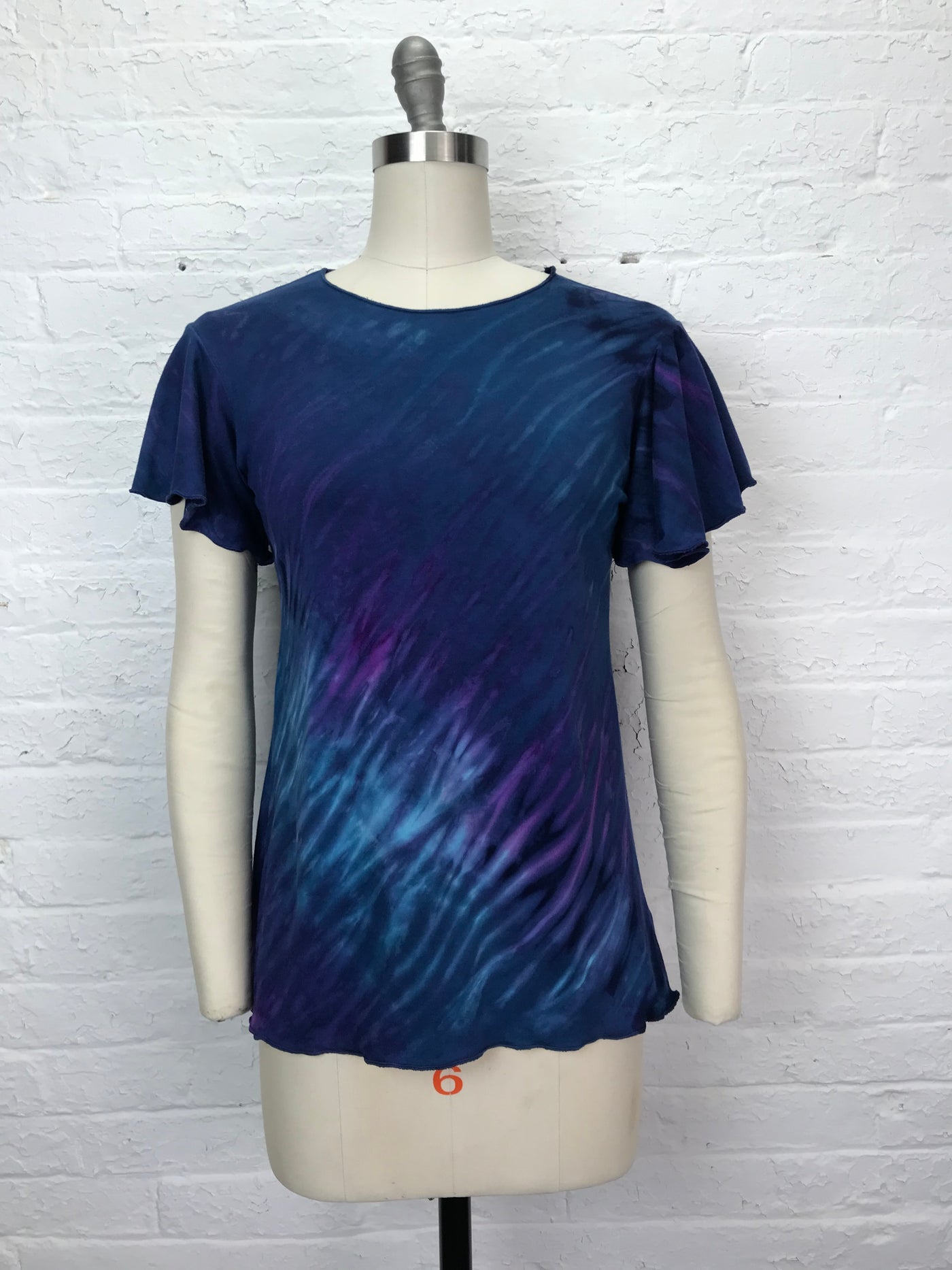 Jane Top with Flutter Sleeve in Underwater Quake