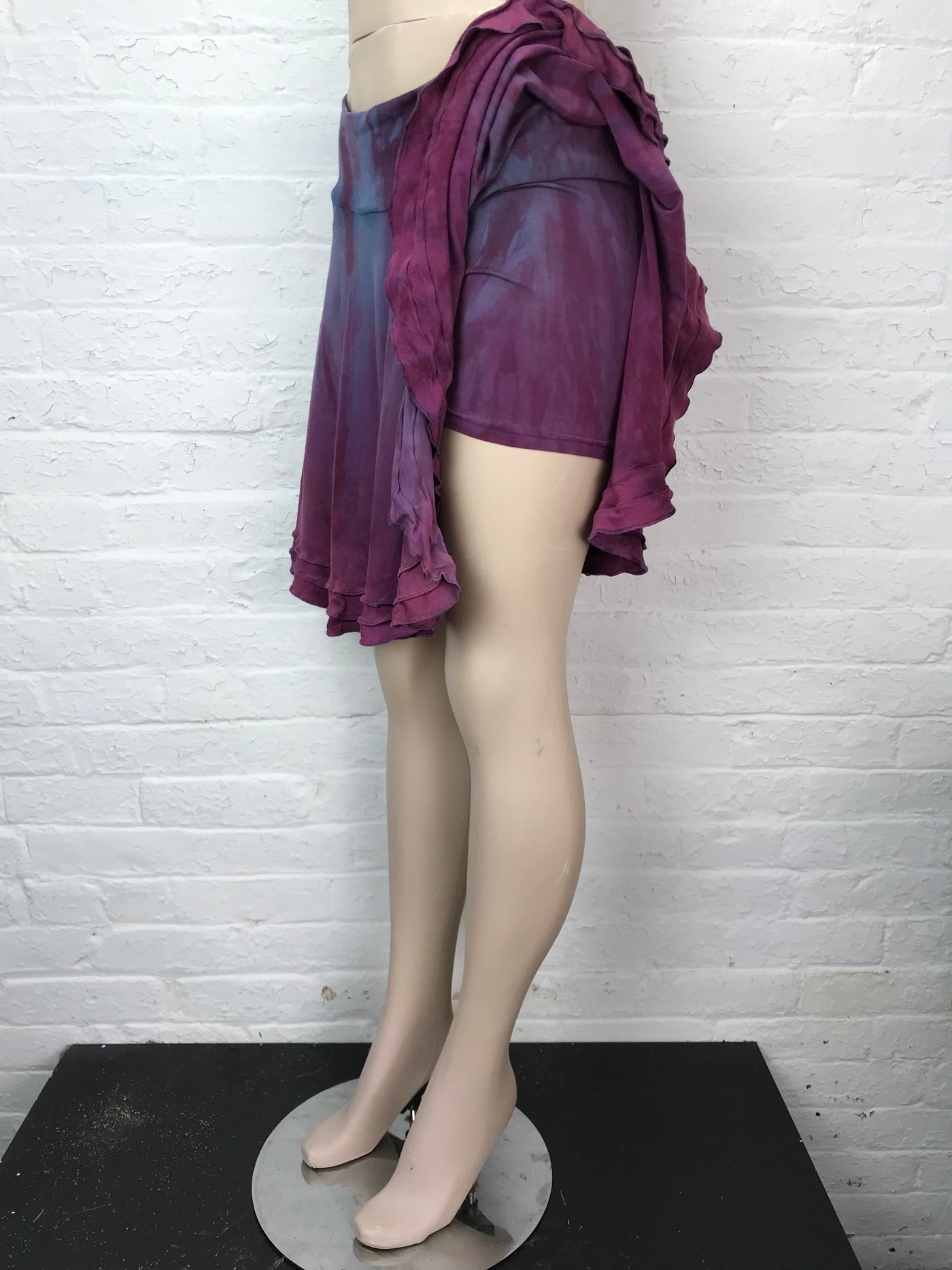 Triple Ruffle Short Skort in Wine Tasting - Large