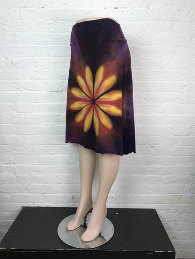 Knee Length Skirt in Flame Flower