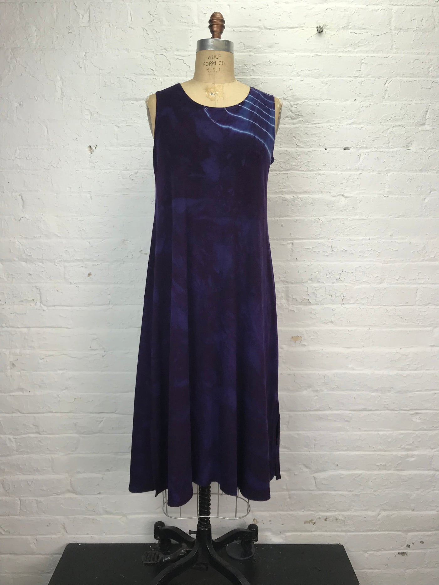 Eileen Midi Tank Dress in Royal Purple Geode