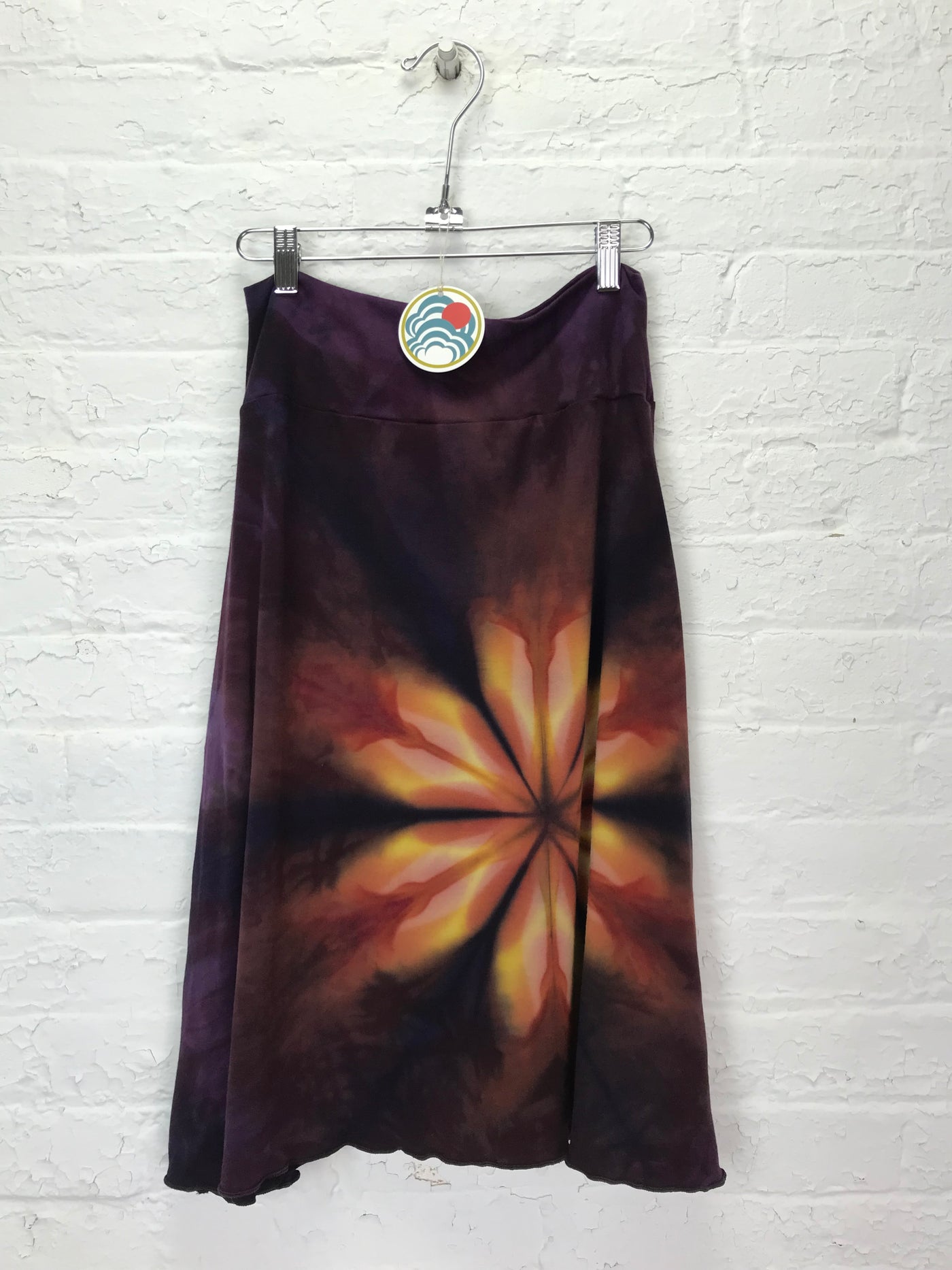 Knee Length Skirt in Flame Flower