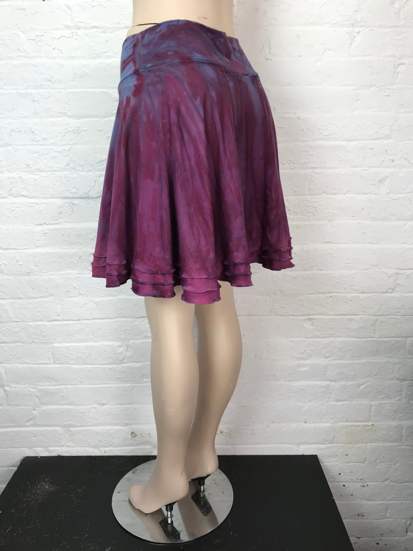 Triple Ruffle Short Skort in Wine Tasting - Large