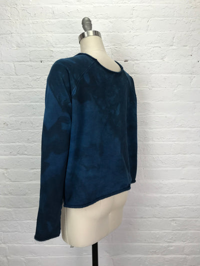Heavyweight Fleece Cropped Sweatshirt in Peach Flower