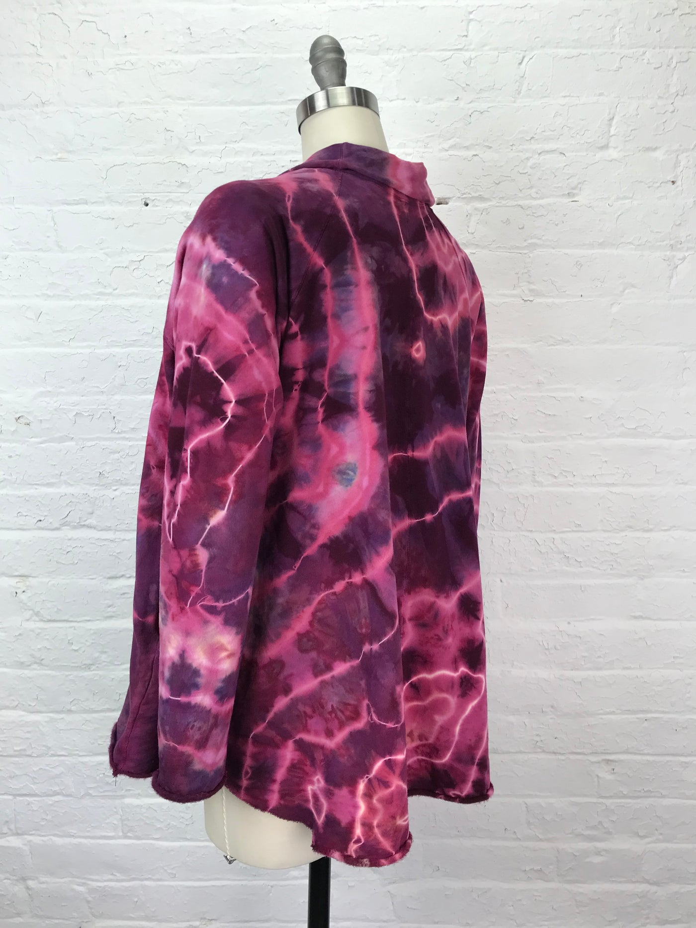 Hayley Fleece Swing Jacket with Pockets in Wine Geode - One Size