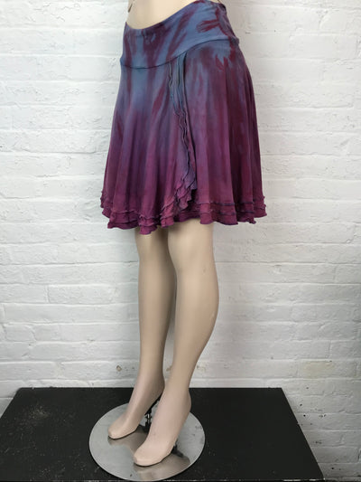 Triple Ruffle Short Skort in Wine Tasting - Large