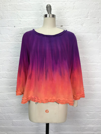 Suzie Bell Sleeve Top in Peach Rose Glow - Extra Large
