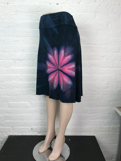 Knee Length Skirt in Plumeria by the Sea - Medium