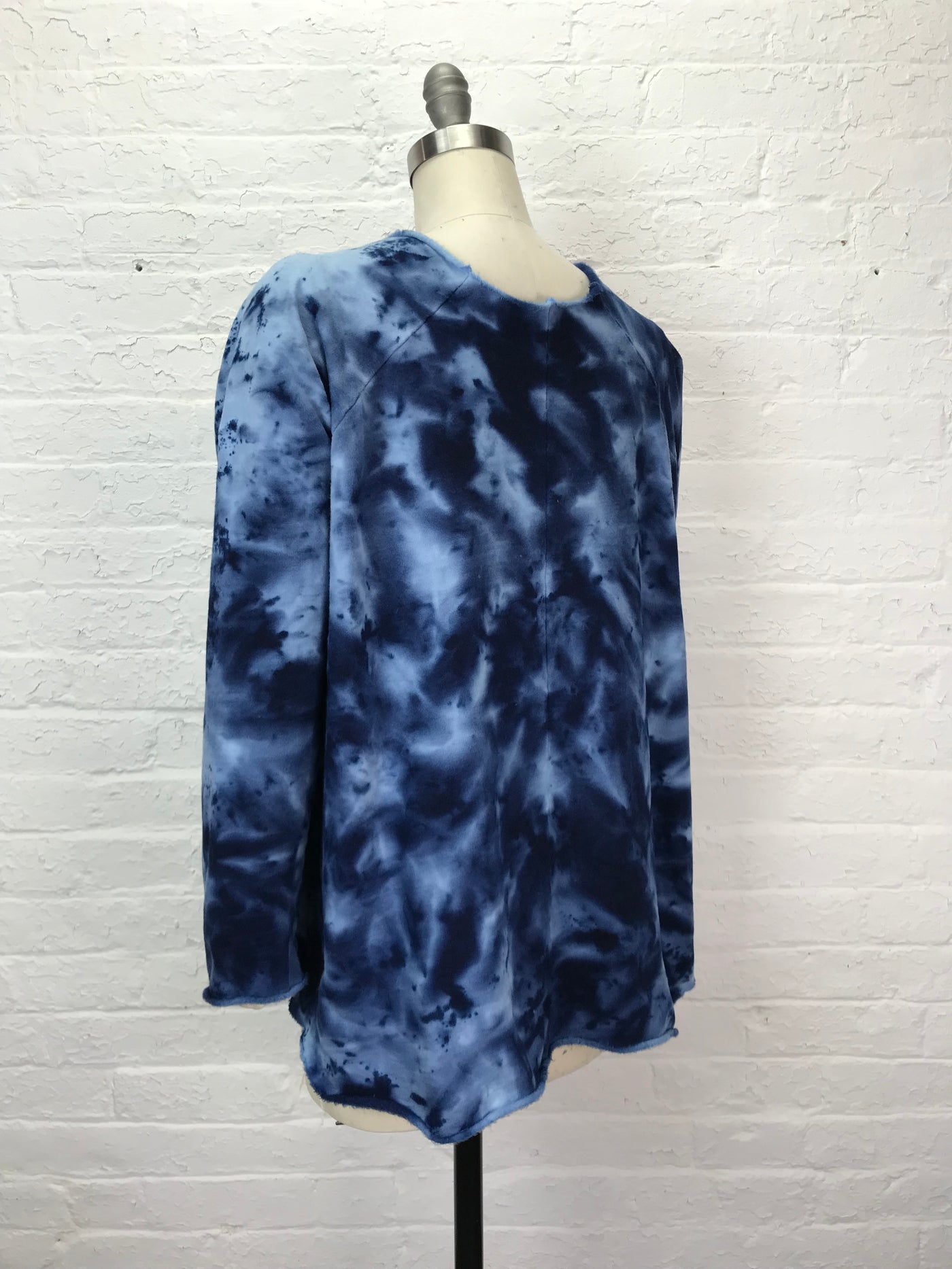 Fleece Raglan Sweatshirt in Denim Sparkle