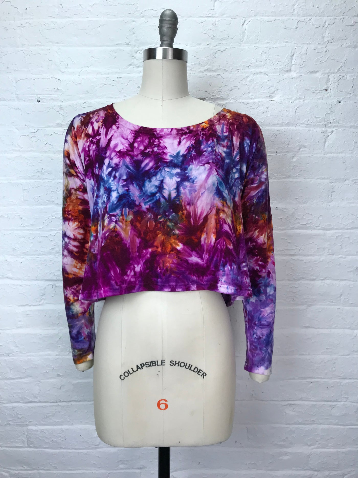 Astrid Long Sleeve Crop Top in Stained Glass - One Size