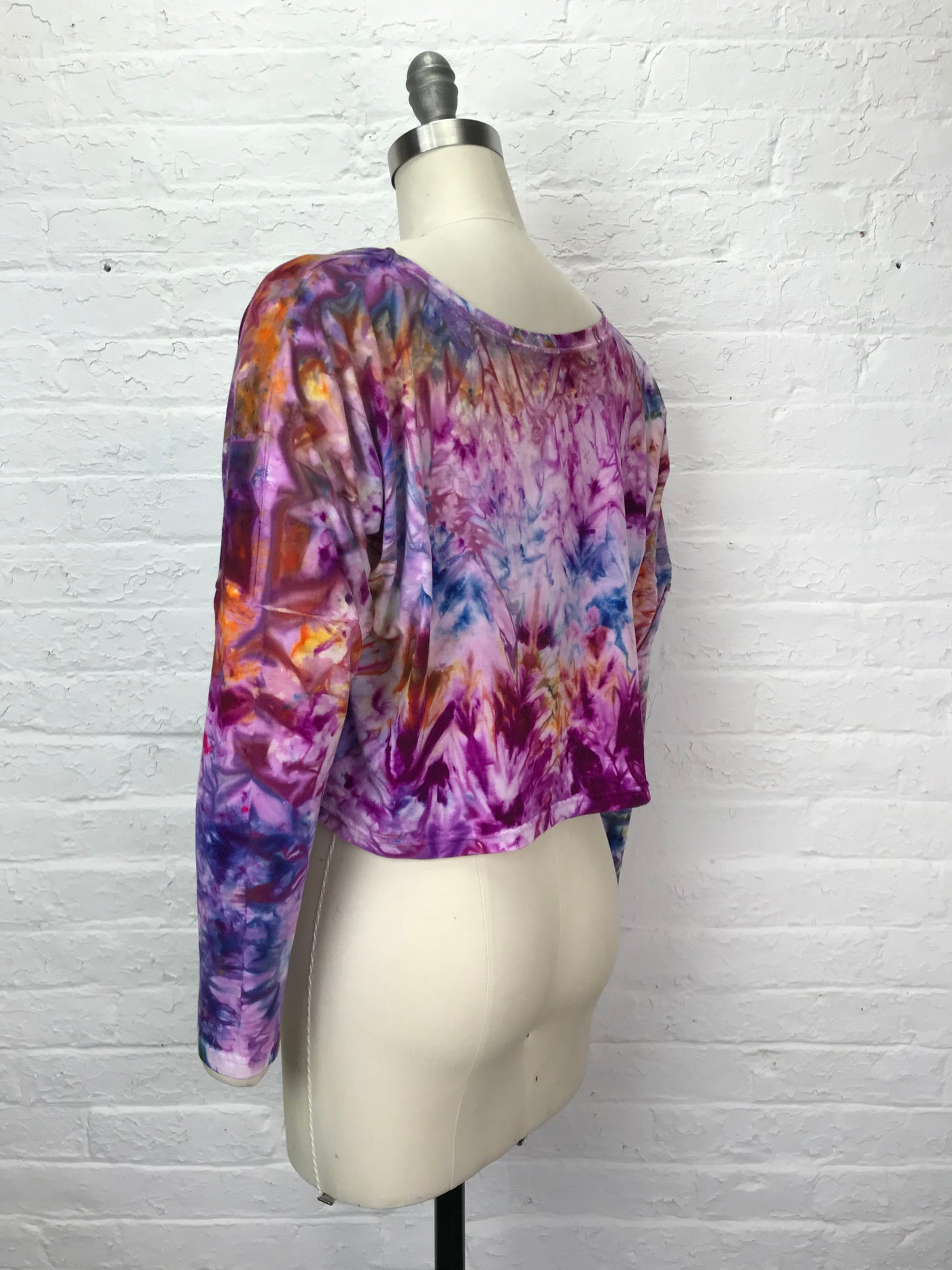 Astrid Long Sleeve Crop Top in Stained Glass - One Size