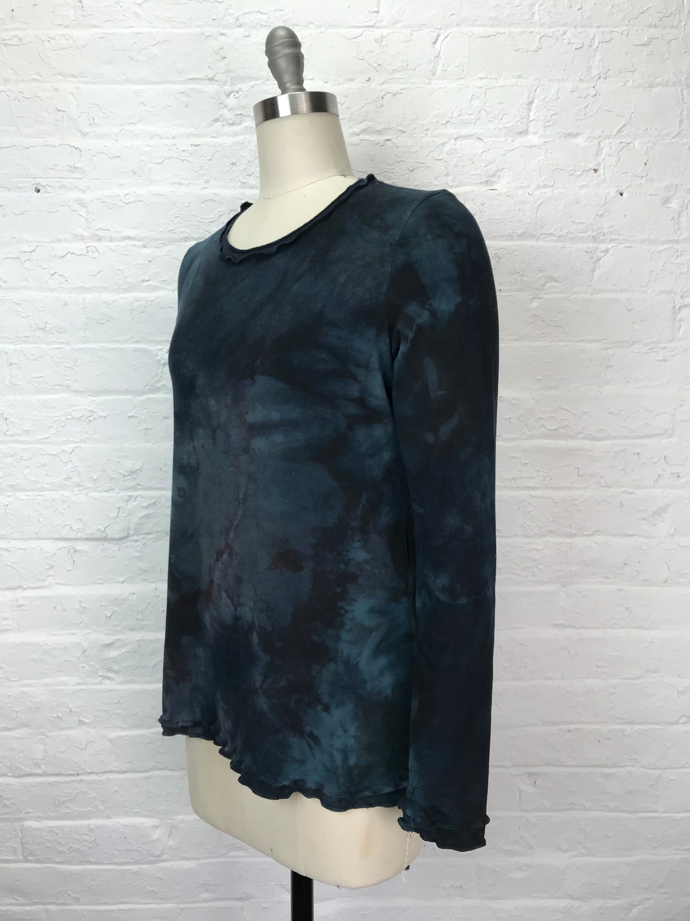 Isabella Long Sleeve Top in Dark Charcoal Fog - Large