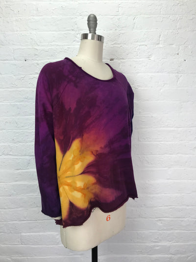 Fleece Raglan Sweatshirt in Golden Honey Flower