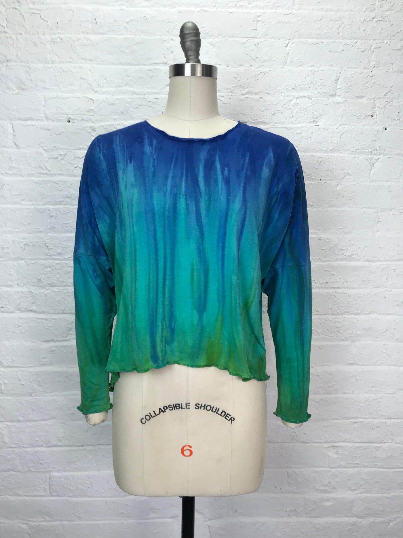 Juni Long Sleeve Petite Top in Underwater Light - One Size