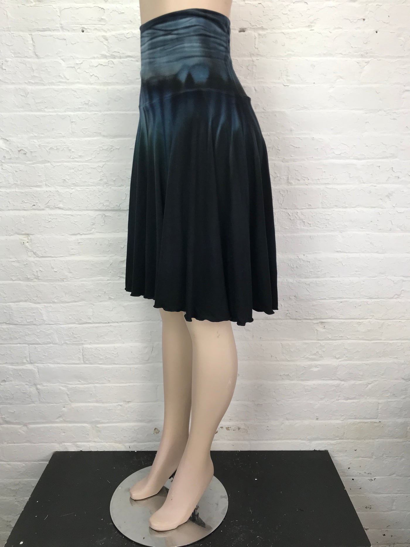 Ruffle Circle Skirt in Charcoal Ombre - Medium