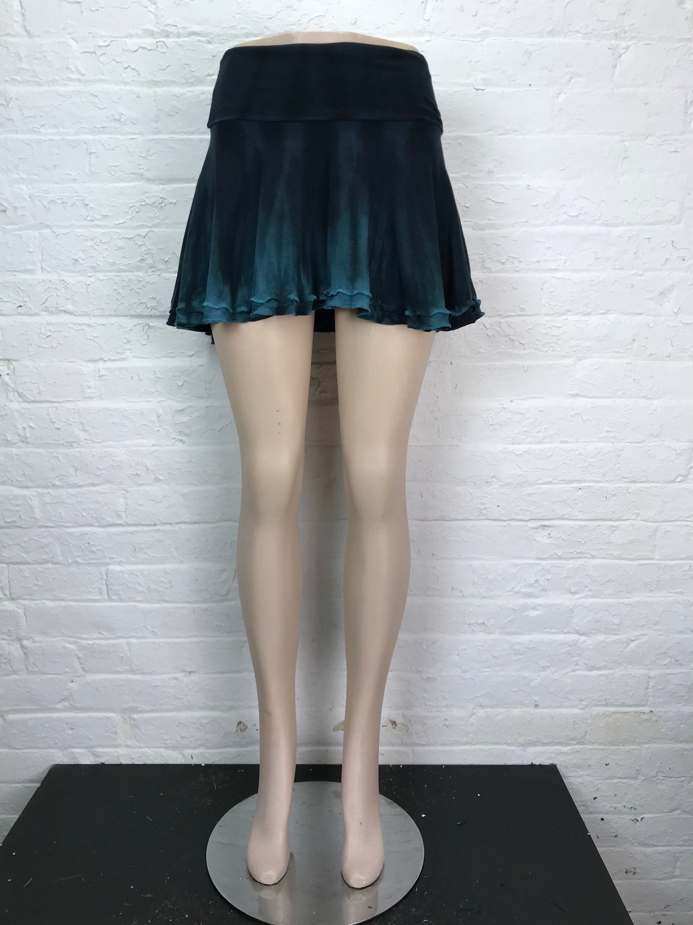 Double Ruffle Micro Mini in Turquoise Tint - Medium