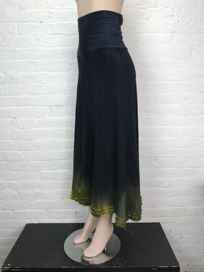 Triple Ruffle Maxi Skirt in Opulent Avocado