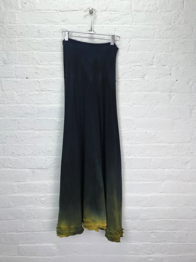 Triple Ruffle Maxi Skirt in Opulent Avocado