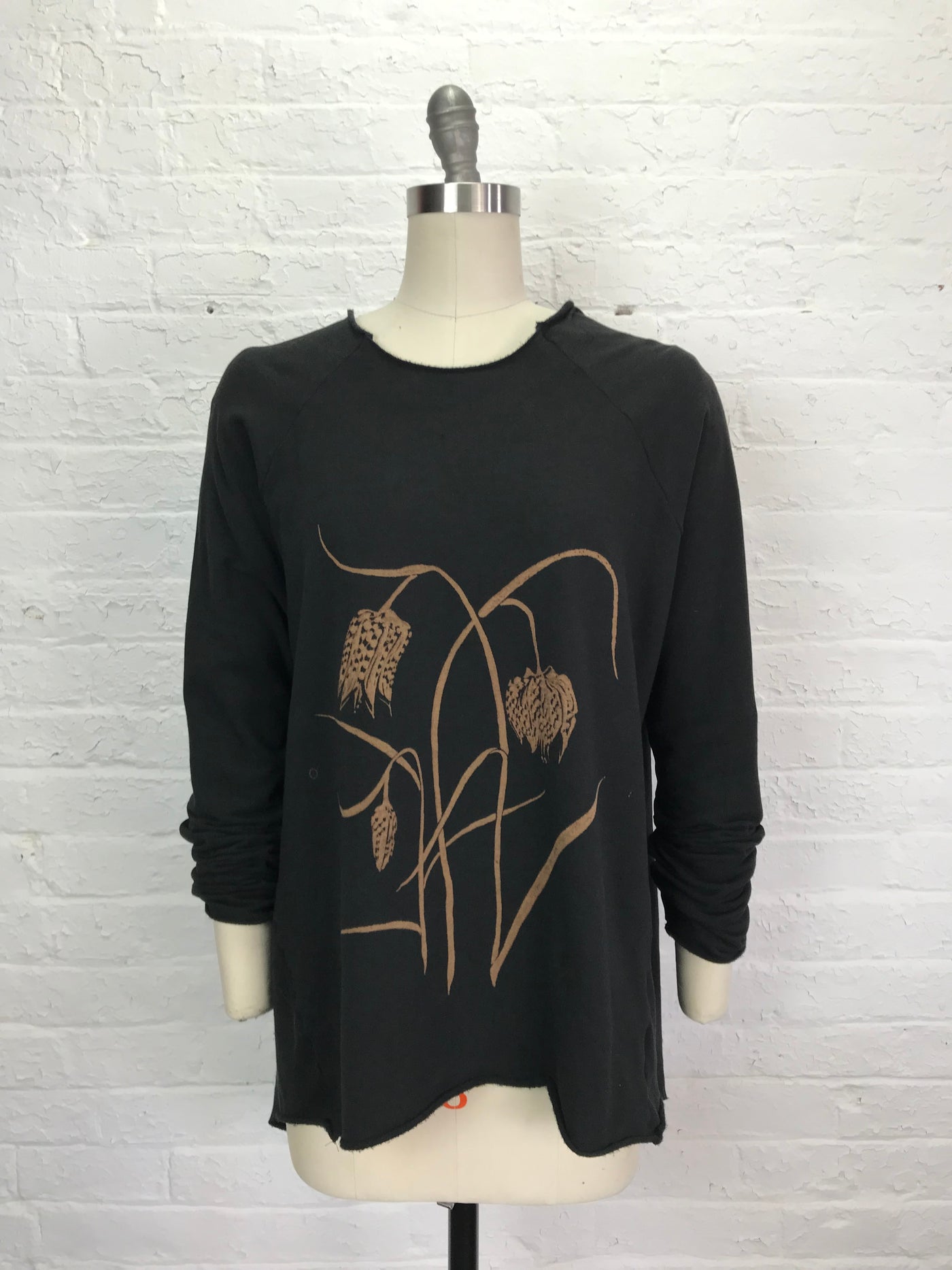 Fleece Raglan Sweatshirt Tunic in Fritillaria