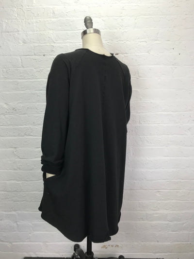 Oversized Stretch Fleece Raglan Tunic with Pockets in Fritillaria - One Size