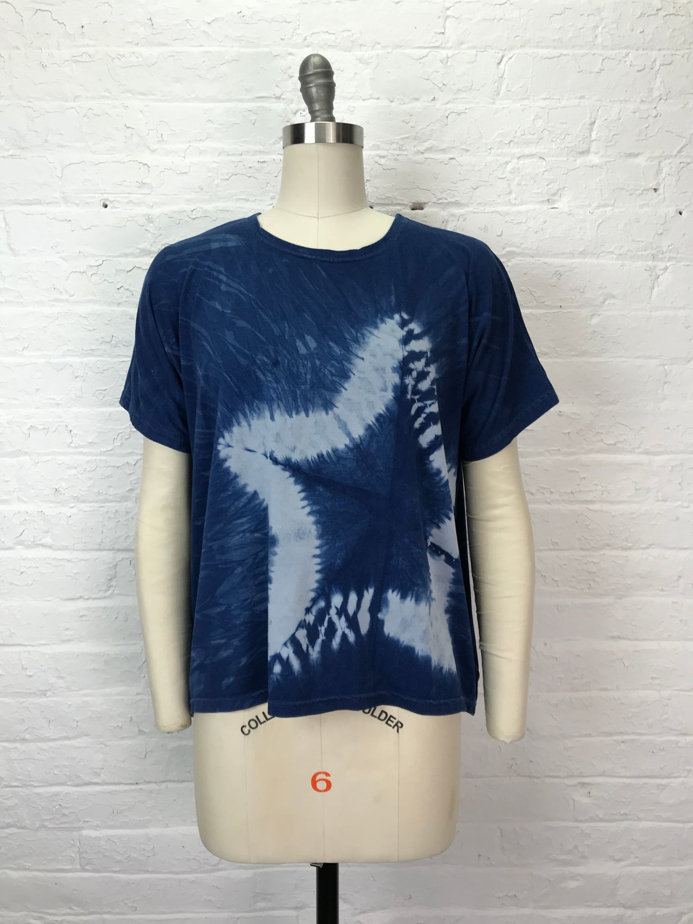 Short Sleeve Leni Top in Indigo Star - One Size