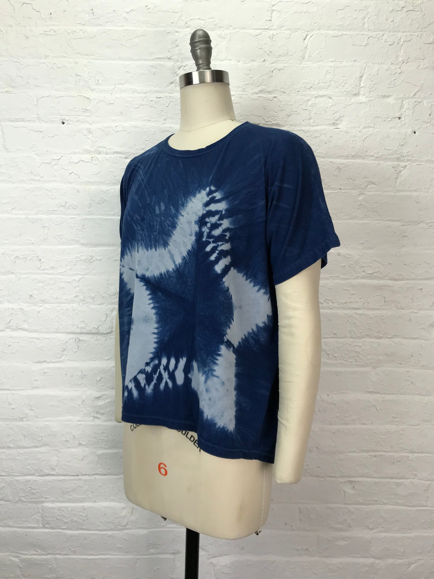 Short Sleeve Leni Top in Indigo Star - One Size