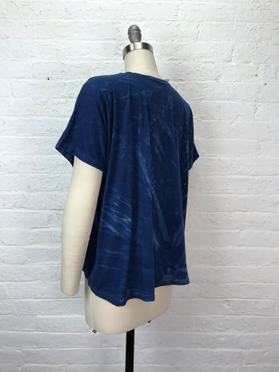 Short Sleeve Leni Top in Indigo Star - One Size