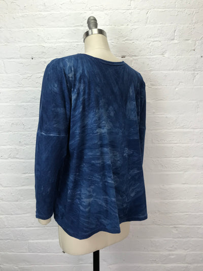 Long Sleeve Leni Top in Indigo Blossom- One Size