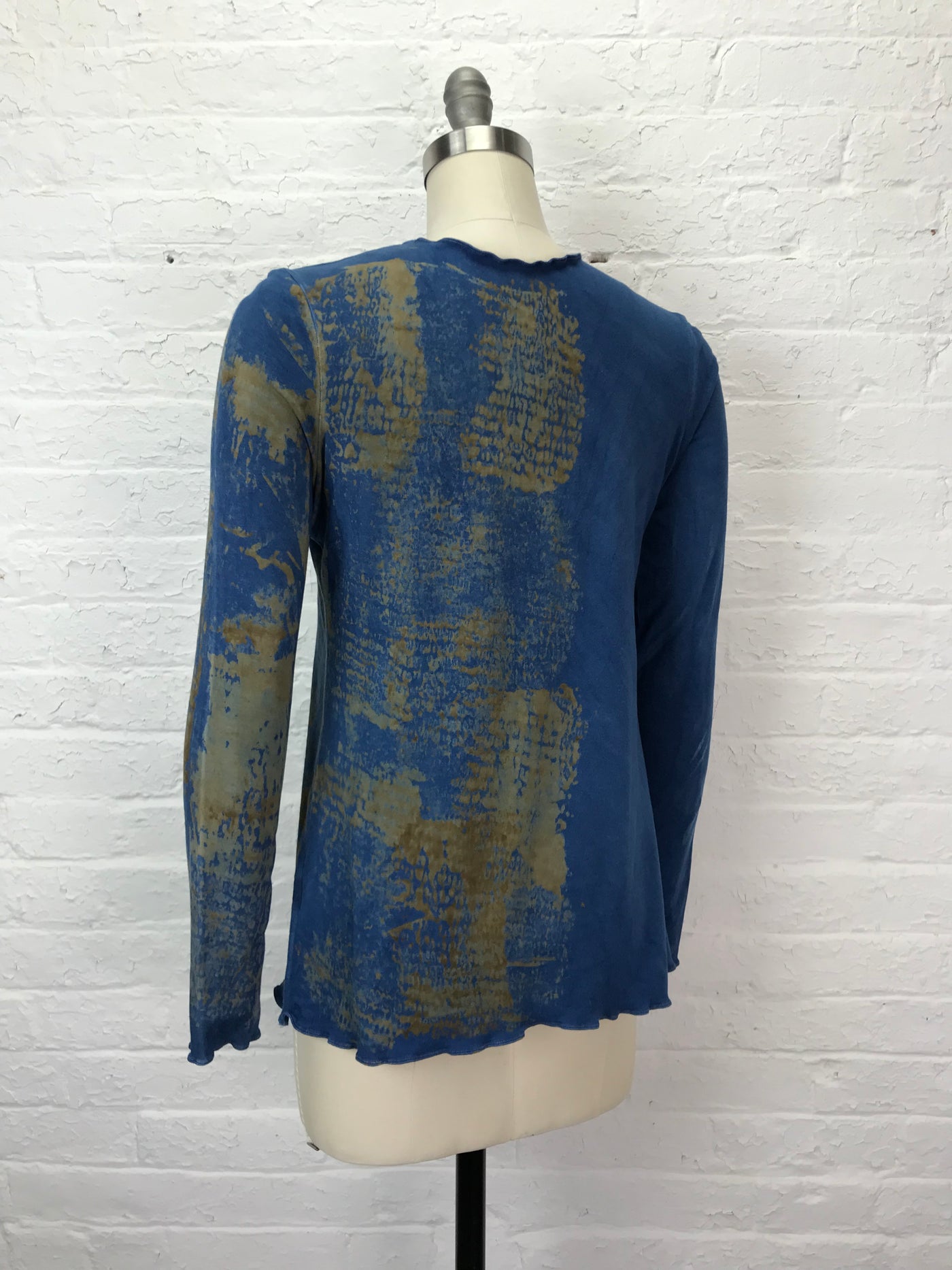 Jane Long Sleeve Top in Indigo Texture - Medium