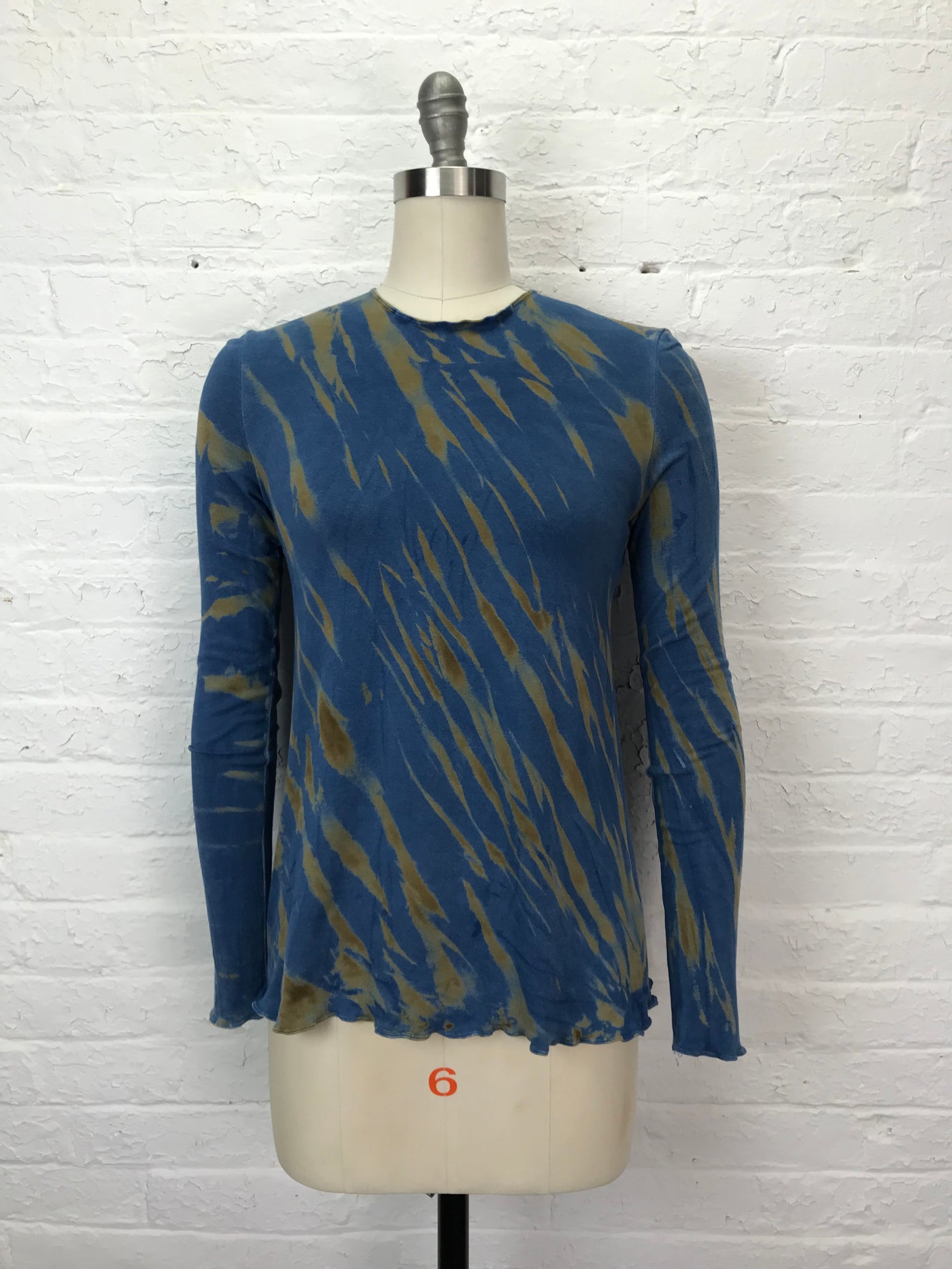Jane Long Sleeve Top in Indigo Arashi - Small
