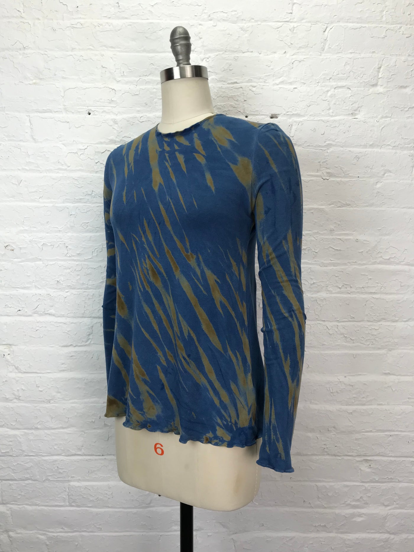 Jane Long Sleeve Top in Indigo Arashi - Small