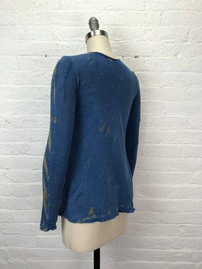 Jane Long Sleeve Top in Indigo Arashi - Small