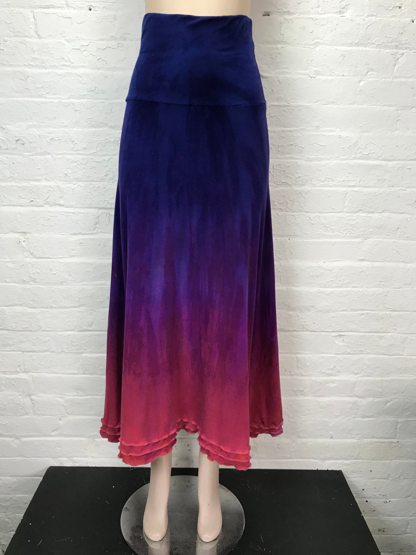 Triple Ruffle Maxi Skirt in Sunset Glow