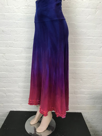 Triple Ruffle Maxi Skirt in Sunset Glow