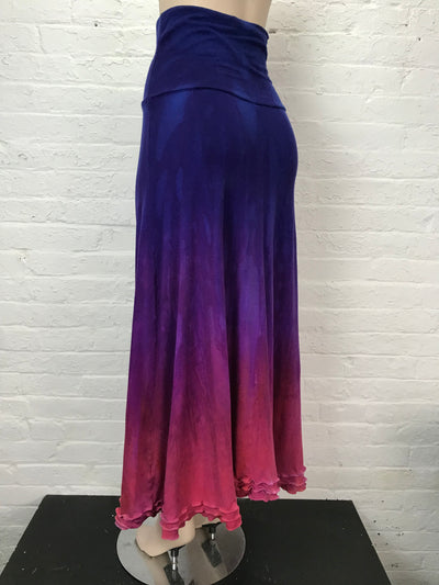 Triple Ruffle Maxi Skirt in Sunset Glow