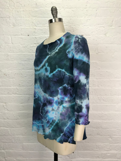 Rose 3/4 Sleeve Top in Blue Marble