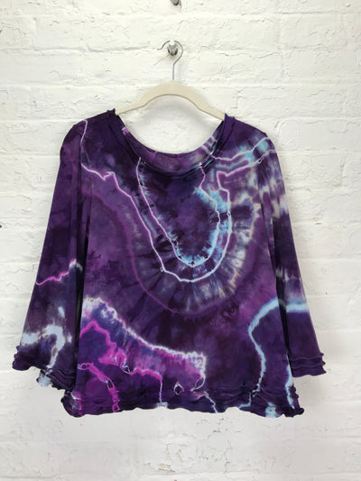 Suzie Bell Sleeve Top in Purple Geode
