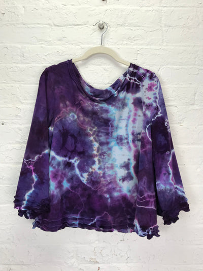Suzie Bell Sleeve Top in Purple Geode