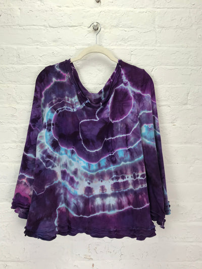 Suzie Bell Sleeve Top in Purple Geode