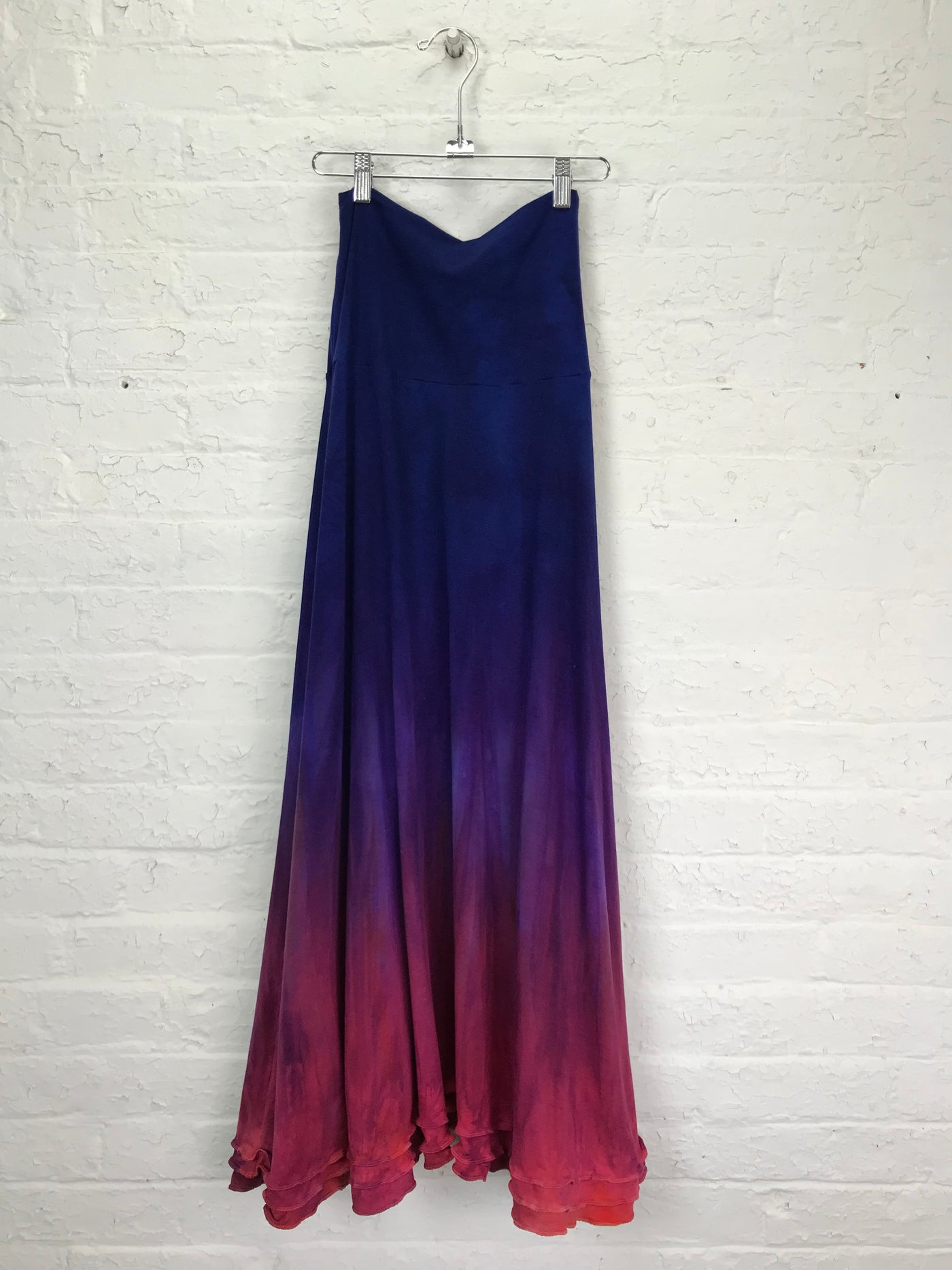 Triple Ruffle Maxi Skirt in Sunset Glow