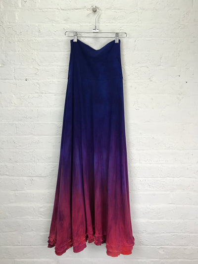 Triple Ruffle Maxi Skirt in Sunset Glow