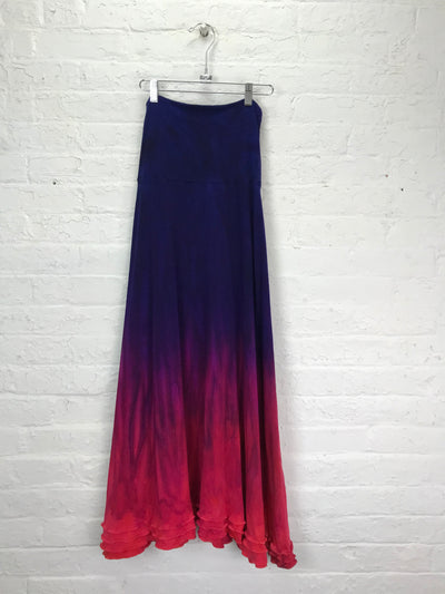 Triple Ruffle Maxi Skirt in Sunset Glow