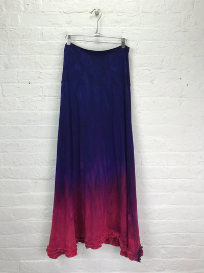 Triple Ruffle Maxi Skirt in Sunset Glow