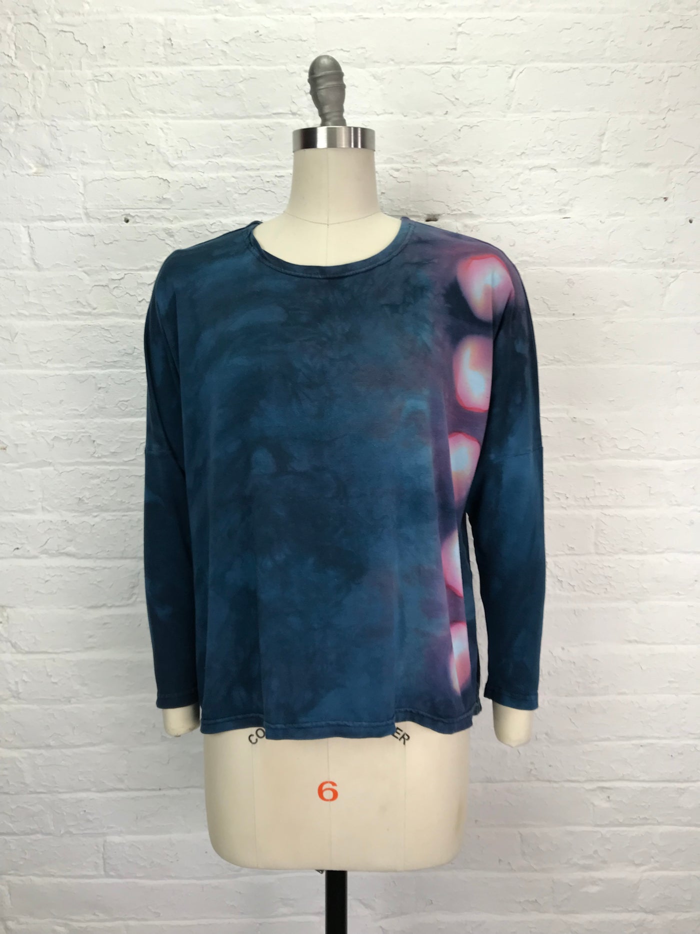 Long Sleeve Leni Top in Pink Glow Eclipse - One Size