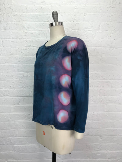 Long Sleeve Leni Top in Pink Glow Eclipse - One Size